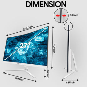 CRUA monitor with tilt and wall-mount compatibility for ergonomic layouts