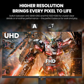 CRUA vivid color 120% sRGB rendering for lifelike scenes and vibrant gameplay.