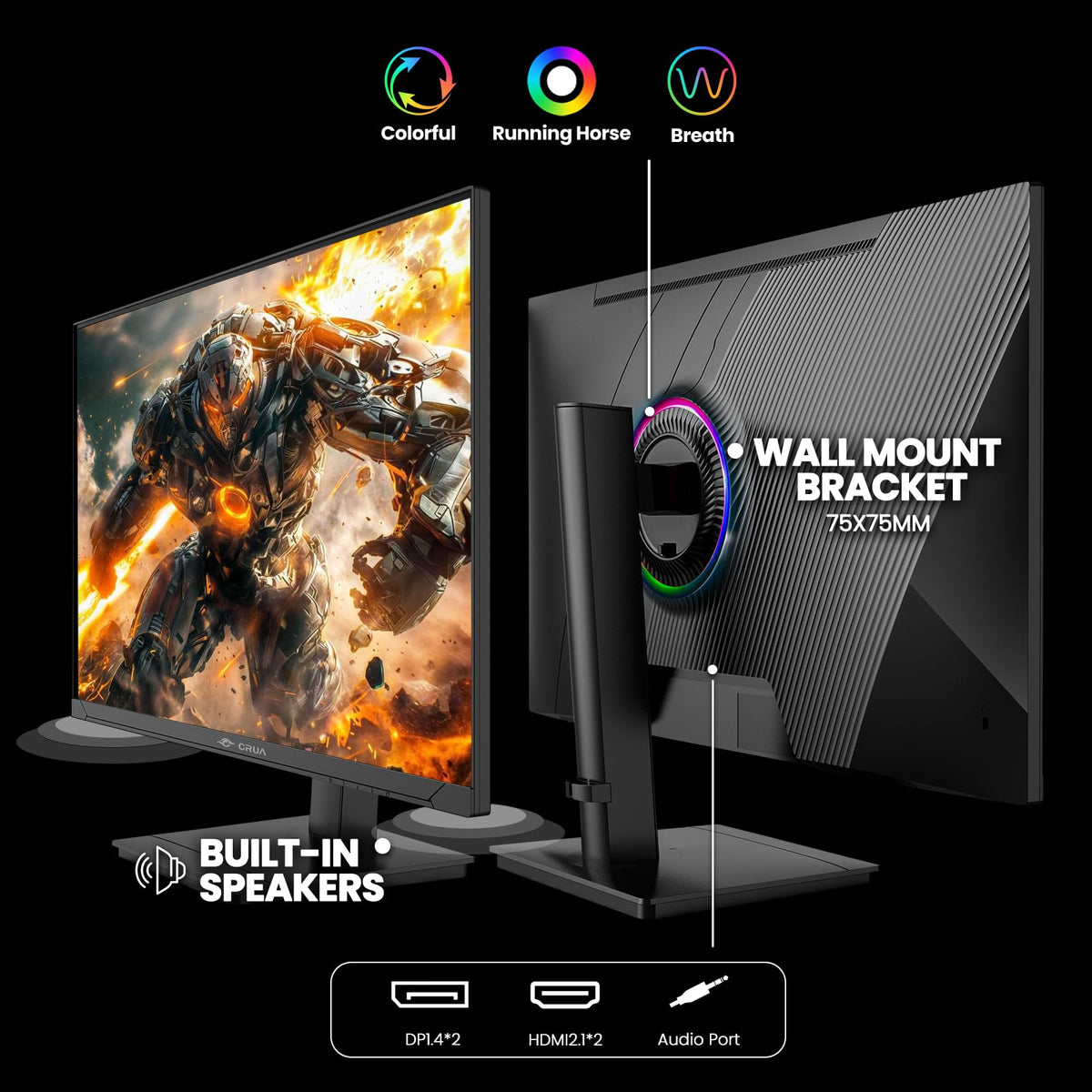 CRUA wall-mount compatibility for flexible placement and space saving