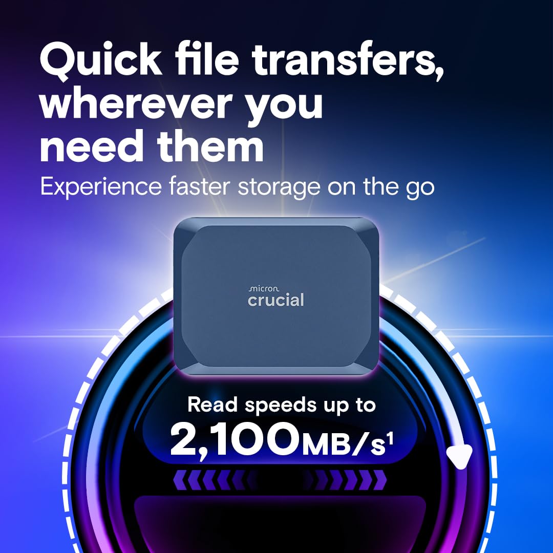 Crucial X10 6TB SSD held in hand for portable storage.