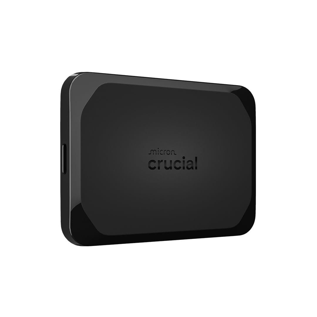 Crucial X10 portable SSD showcases compact travel-ready design for on-the-go storage.