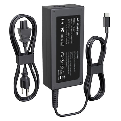 Cruinniu 65W USB-C charger shown in compact form powering HP laptops