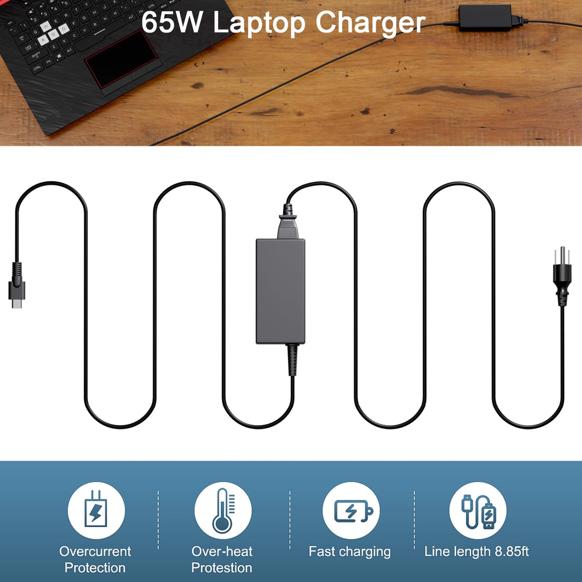 Cruinniu compatibility list image highlighting supported laptops and 100-240V input