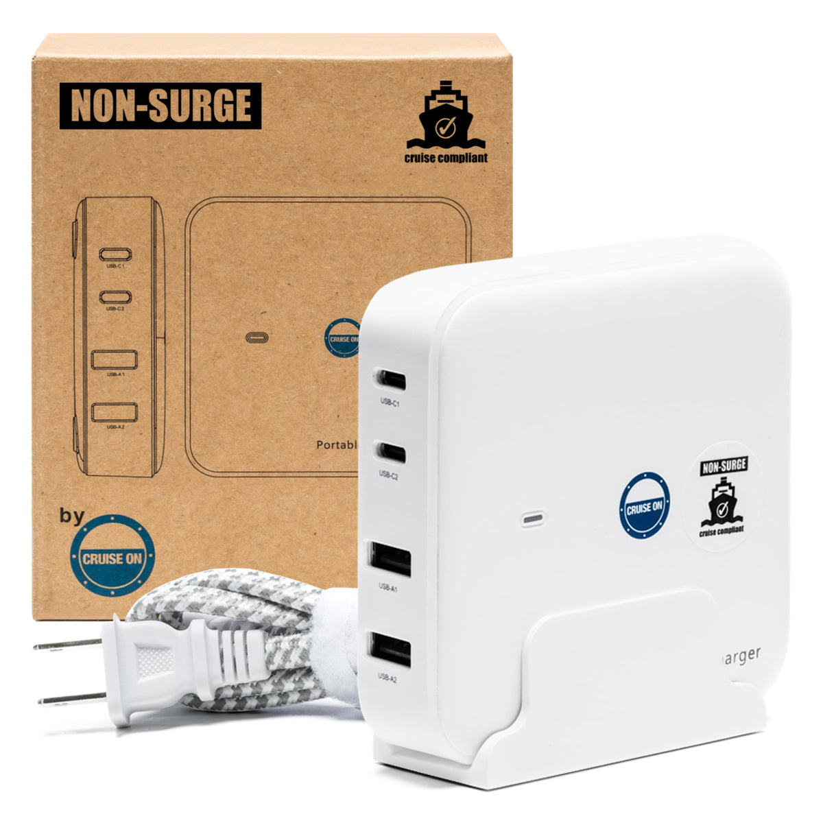 Cruise On cruise-approved power strip in-cabin outlet setup for convenient charging.