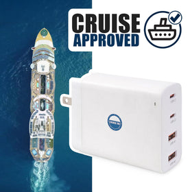 Cruise On charger with foldable plug closed illustrating compact storage and damage protection