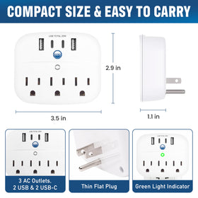 Cruise On three AC outlets enable versatile device use on board.