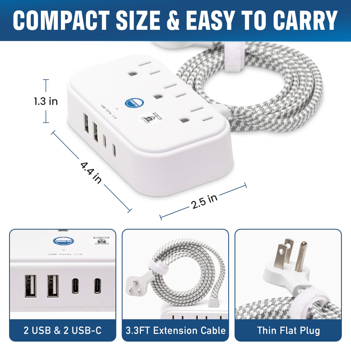 Three AC outlets ready to power devices aboard a ship.
