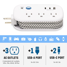 Cruise On wrapped cord stored neatly for easy packing and transport