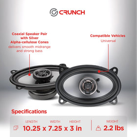 Crunch CS46CX moisture-resistant surrounds enhance mid-bass response