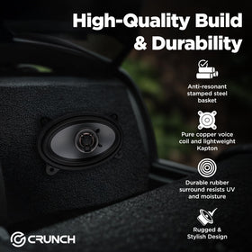 Crunch CS46CX silver alpha-cones for musical power and element resistance