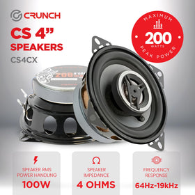Crunch CS4CX tweeter close-up with neo-mylar dome delivering crisp highs