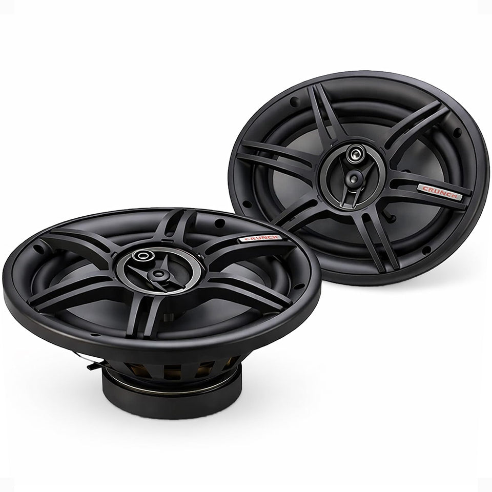 Crunch CS693 front view showing speaker grille and mounting for clearer sound