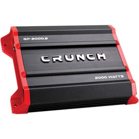 Crunch GP-2000-2 front view highlights dual-channel power for versatile setups.