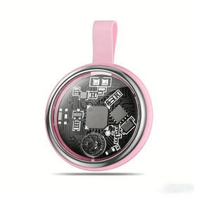 CryoSentry tracker front view showing compact, travel-ready design for keys and wallets.