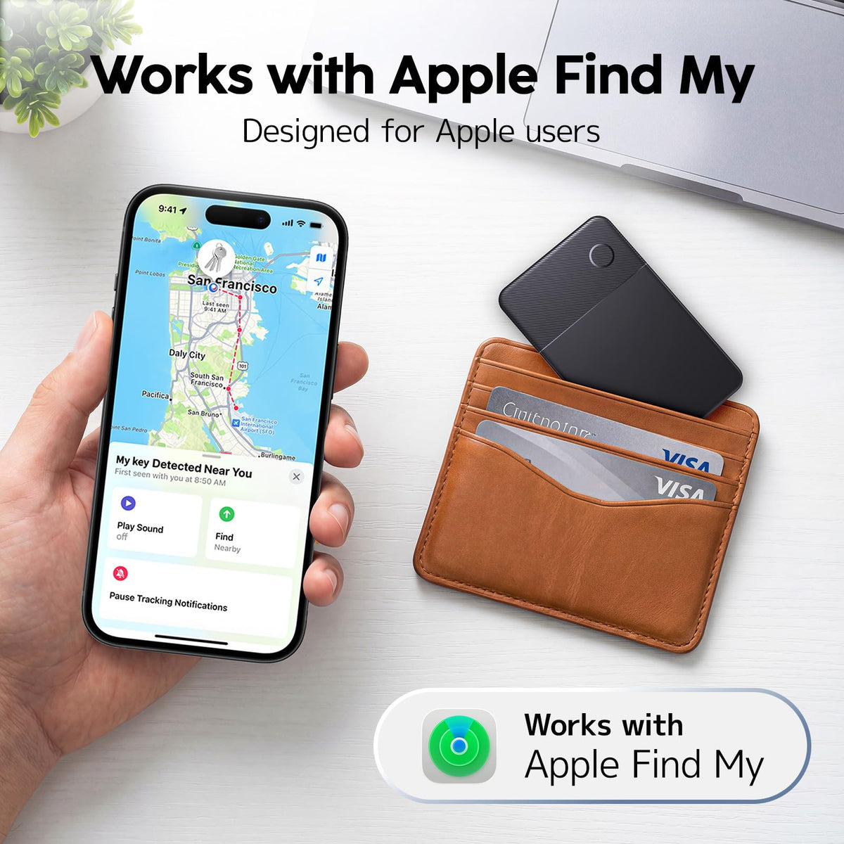 CryoSentry ultra-thin wallet tracker fitting inside a slim pocket