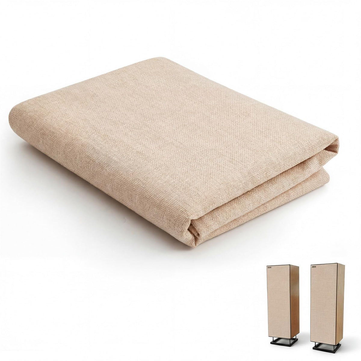 CrystalSylara beige linen speaker grill cloth for seamless 60x120 integration and refined aesthetics