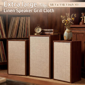 CrystalSylara dustproof linen fabric protects speakers while preserving clear, open sound