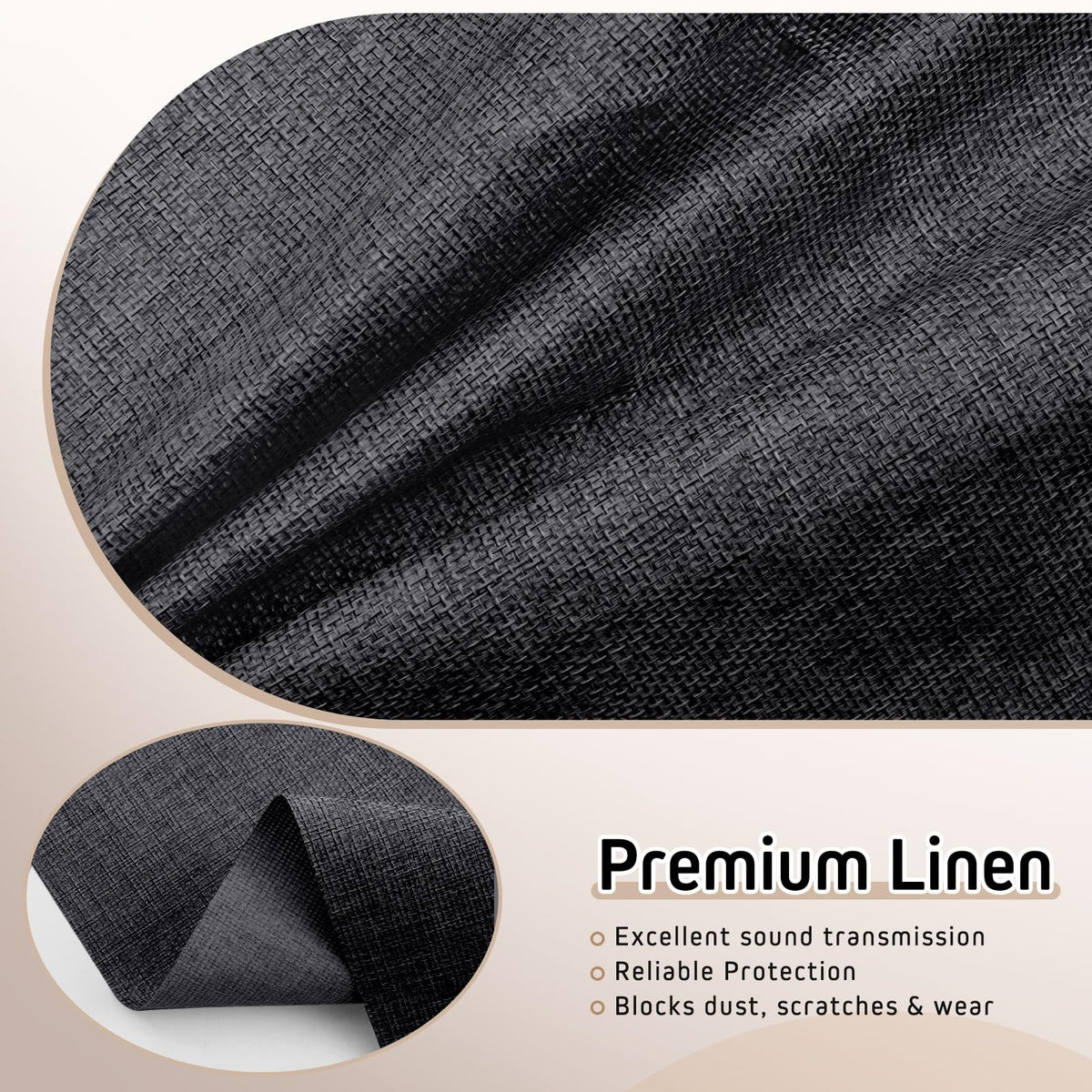 CrystalSylara dustproof speaker fabric closeup demonstrates durable protection against dust and wear