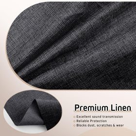 CrystalSylara dustproof speaker fabric closeup demonstrates durable protection against dust and wear