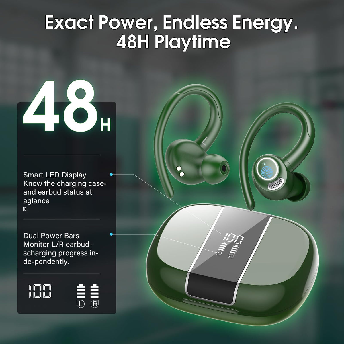 Csasan earbuds held in hand showing compact size and portability