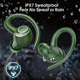 Csasan earbuds worn by runner demonstrating secure, sweatproof fit