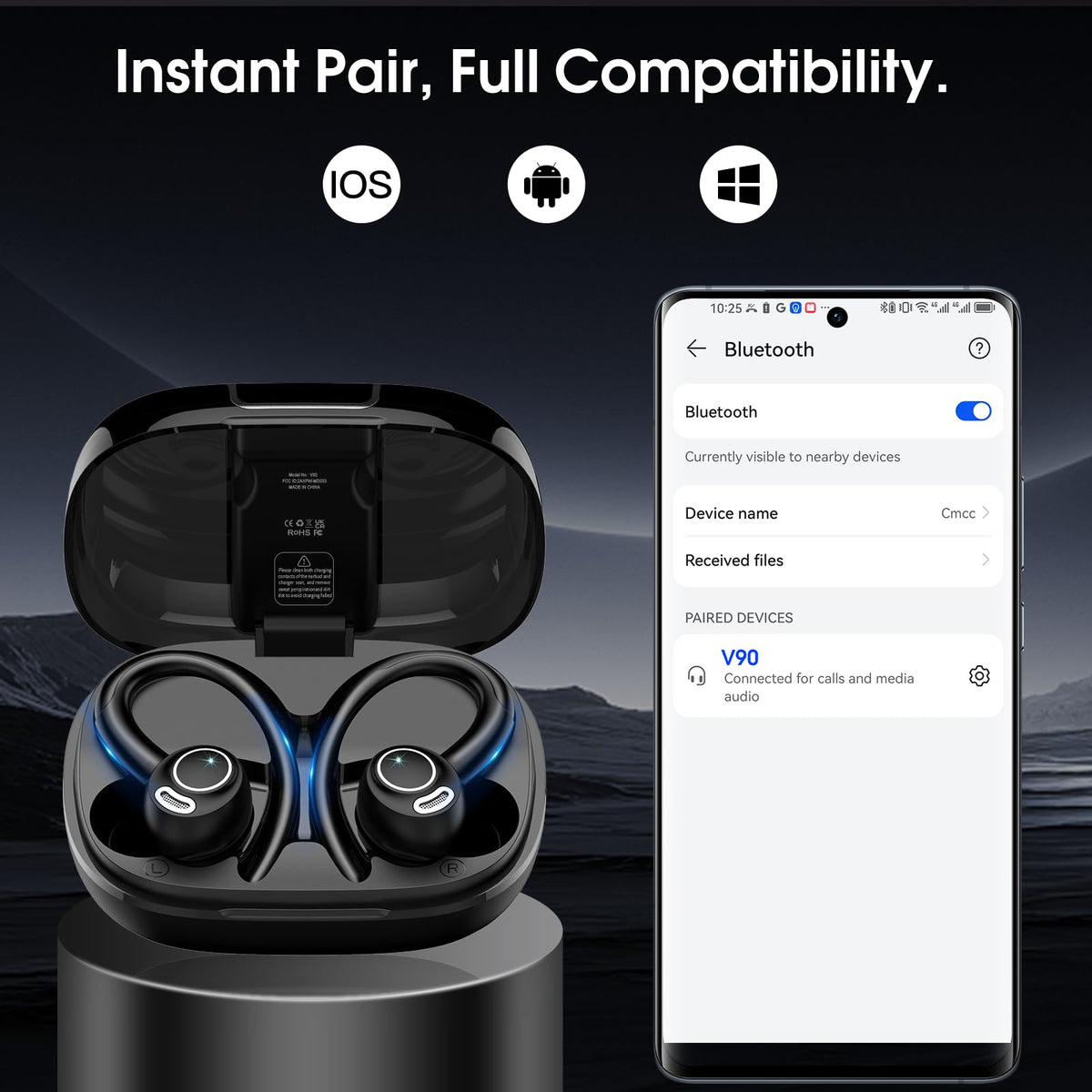 Csasan earbuds designed for running and gym use with a secure fit.