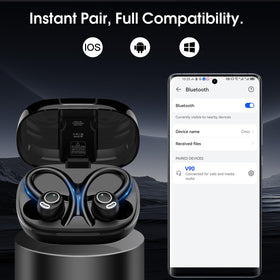 Csasan earbuds designed for running and gym use with a secure fit.