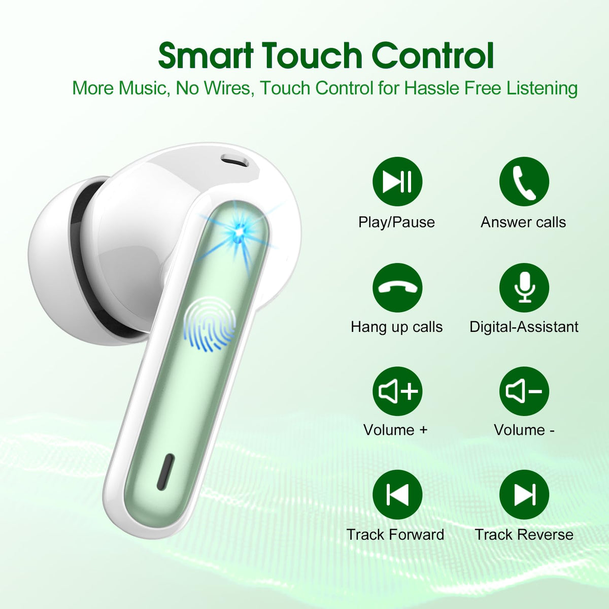 Csasan soft ear tips in S/M/L provide a secure, comfortable seal.