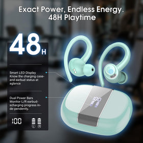 Csasan earbuds worn while running demonstrating stable over-ear fit