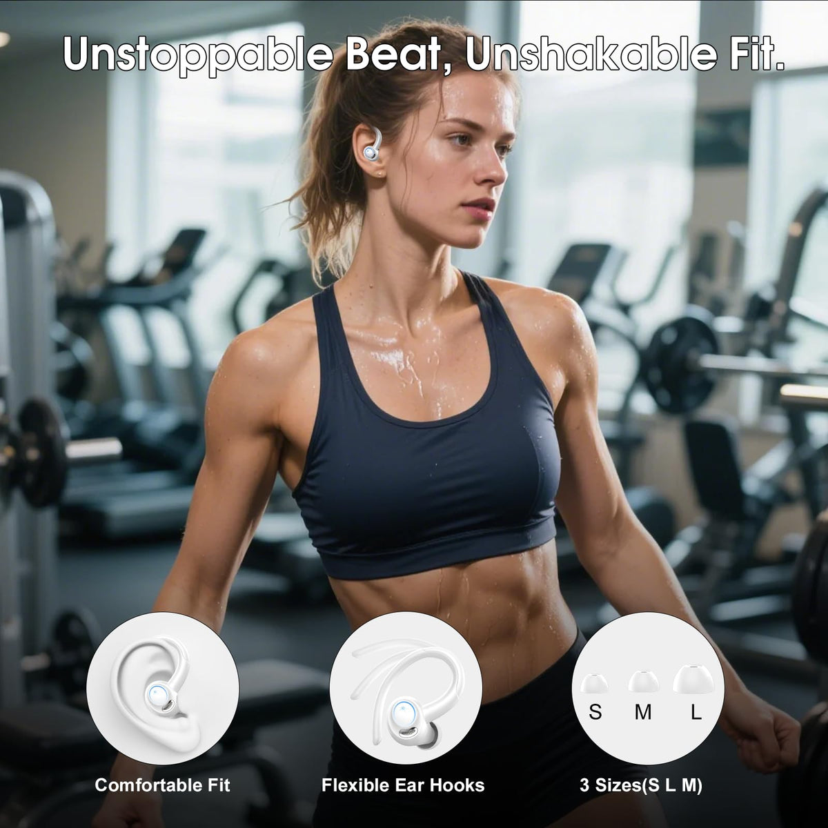 Csasan earbuds worn by runner demonstrating secure fit and freedom during exercise