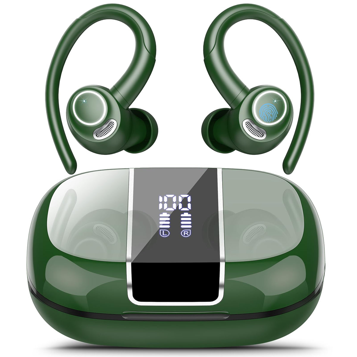 Csasan front packaging showing green earbuds and benefits