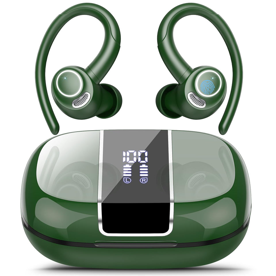 Csasan front packaging showing green earbuds and benefits