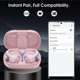 Csasan earbuds with water droplets illustrating IPX7 sweat resistance for reliability