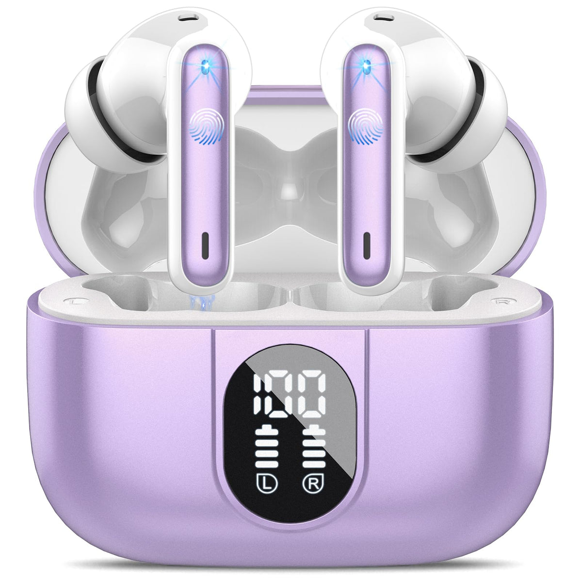 Csasan J90 Pro earbuds with LED display for easy battery monitoring on the go.