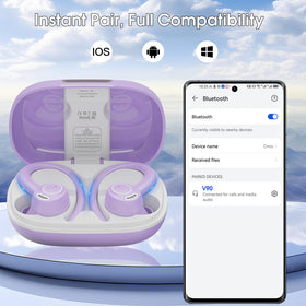 Csasan earbuds in hand for size comparison, demonstrates compact portable convenience