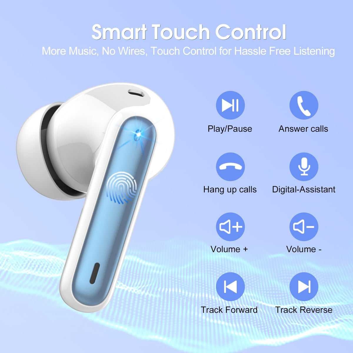 Up to 40 hours of playback with the charging case for long trips.