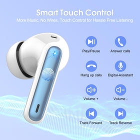 Up to 40 hours of playback with the charging case for long trips.