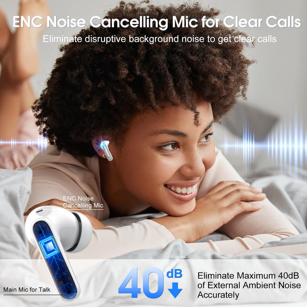 Csasan wireless earbuds using Bluetooth 5.3 for easy auto-pairing