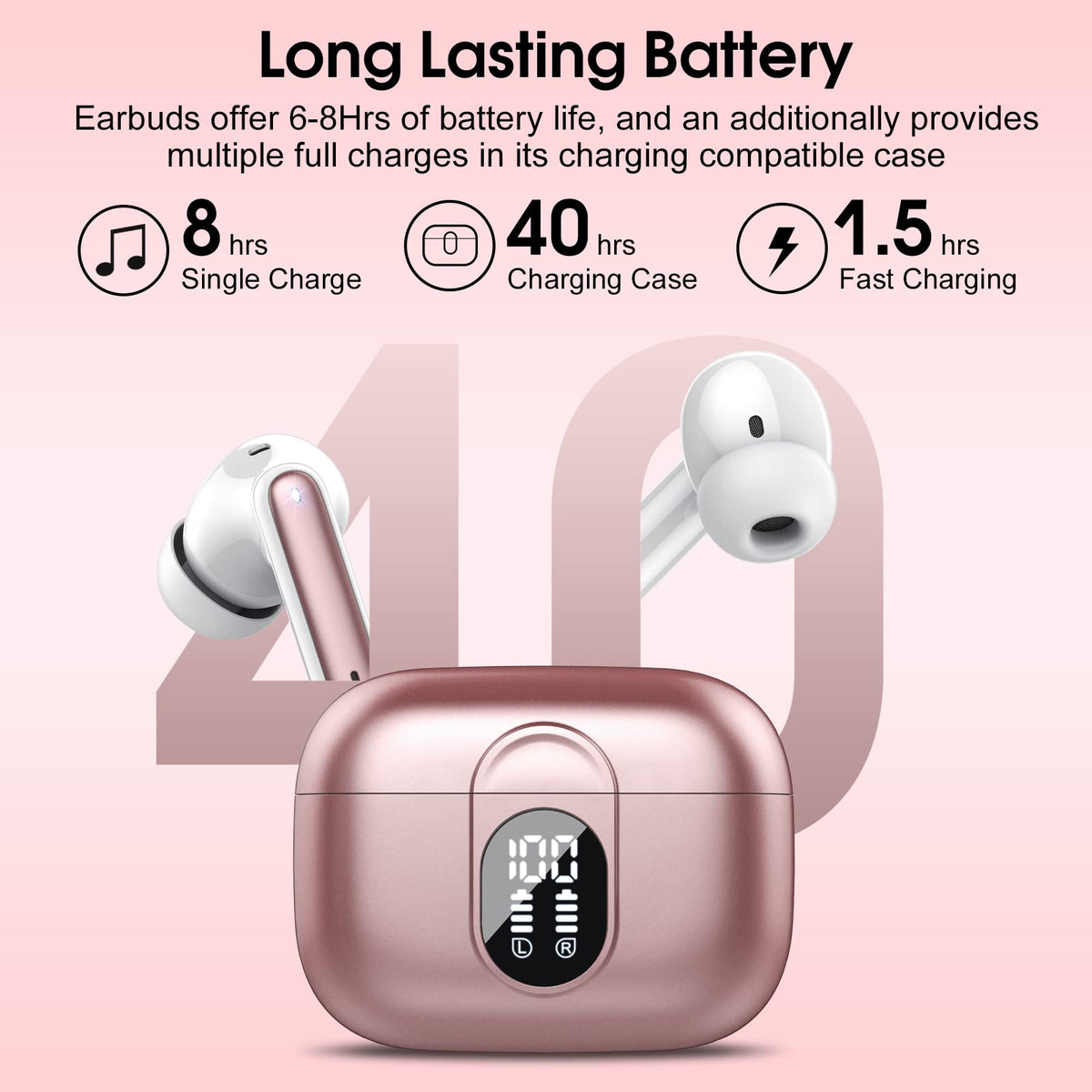 Csasan wireless earbuds ENC mics reduce background noise for clearer calls