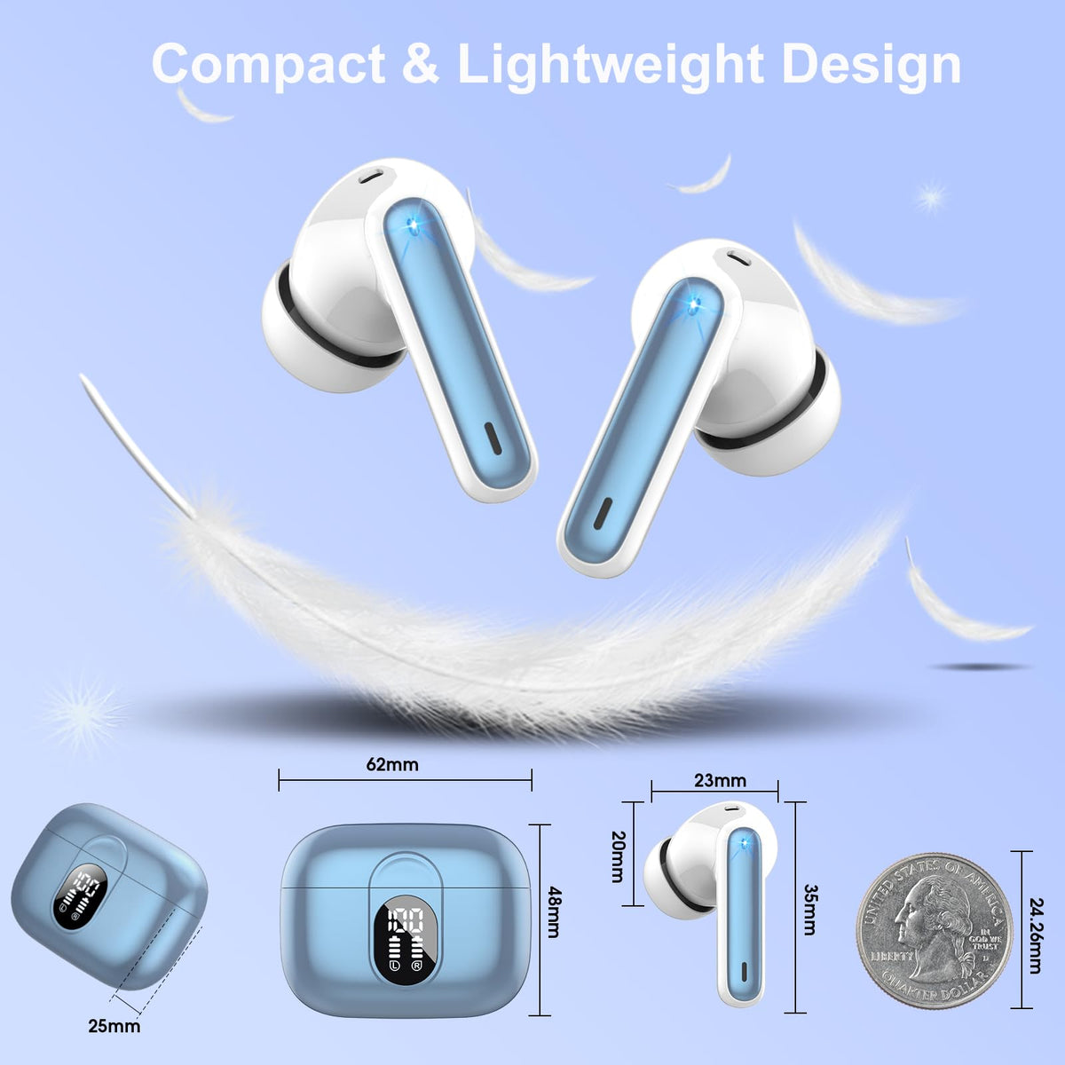 Secure in-ear fit with multiple ear tips for personalized comfort.