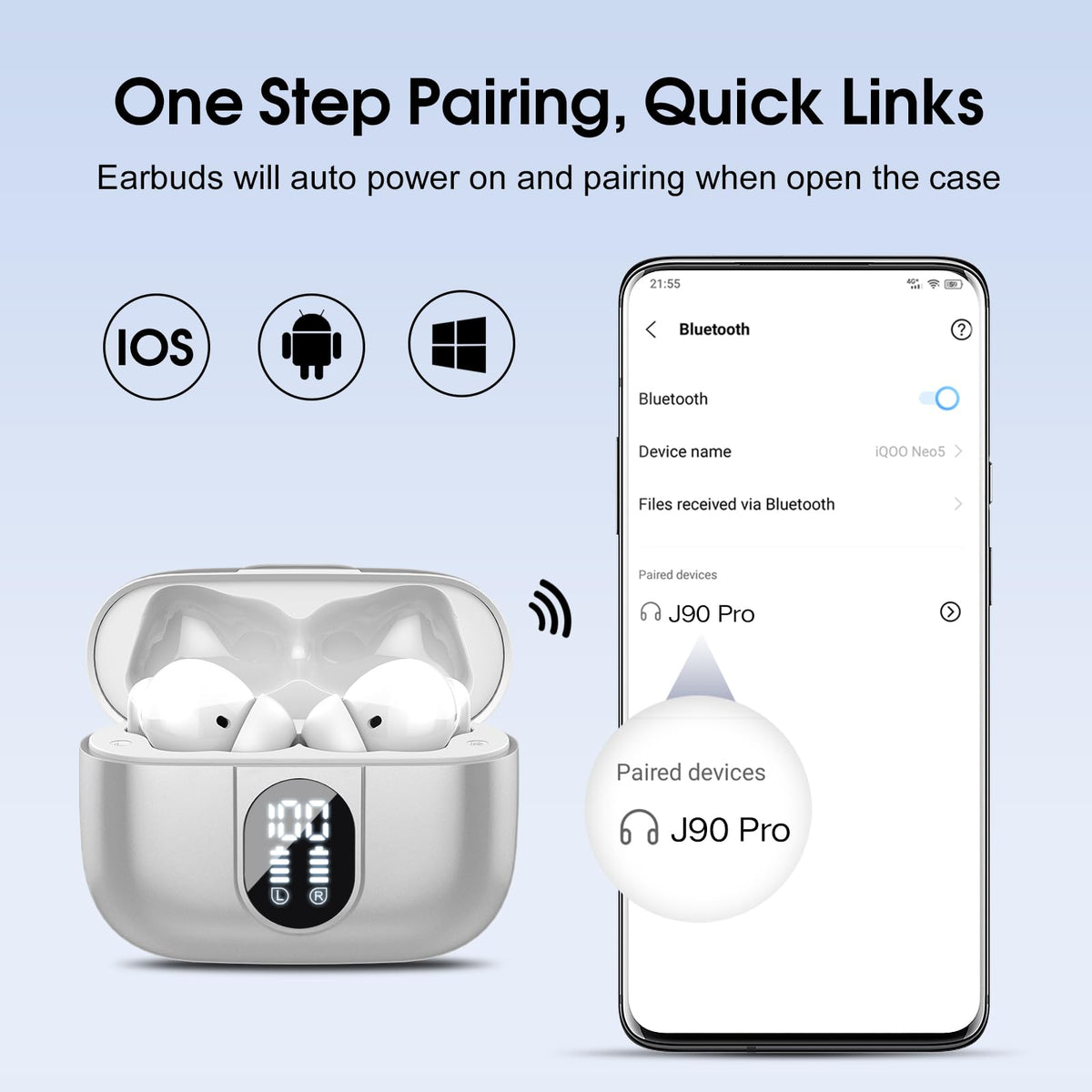 Csasan wireless earbuds IP7 waterproof protection against sweat and rain