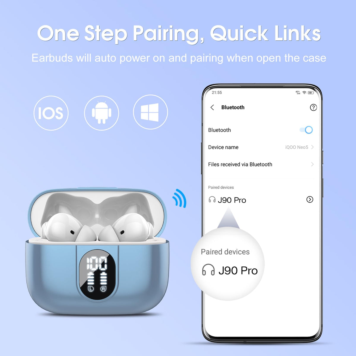Wide compatibility with most Bluetooth devices for Android and iOS.
