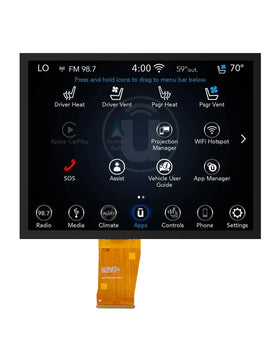 Cspautokit 8.4-inch Uconnect UAQ replacement screen front view for clearer dashboards.