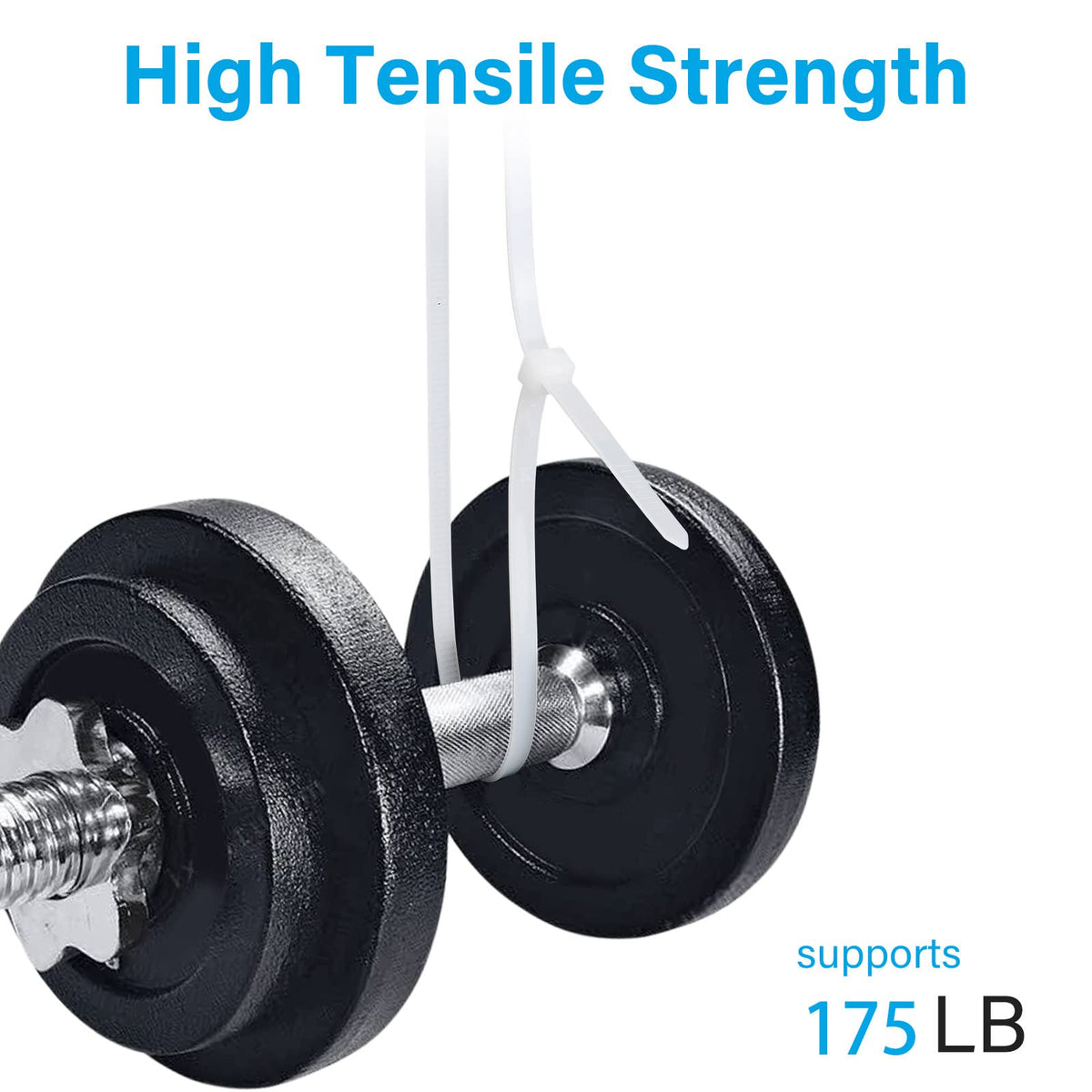 CSZDTOOLS zip tie beside ruler showing 48 inch length and scale advantage
