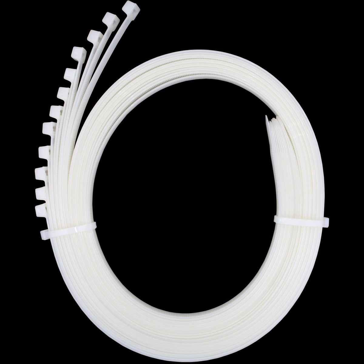 CSZDTOOLS twelve zip ties arranged flat showing pack size convenience