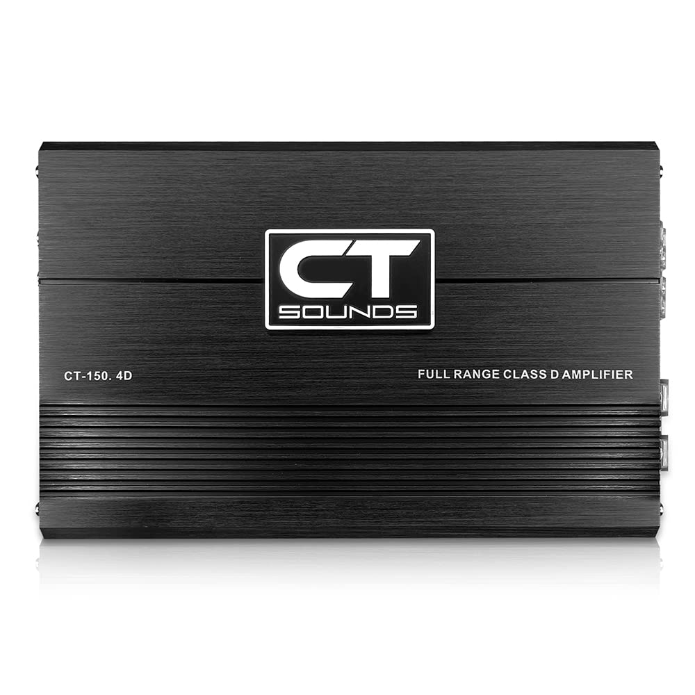 CT Sounds CT-150.4D rear panel with bridge-ready connectors for versatile setups
