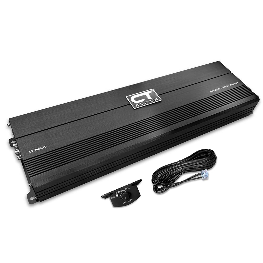 CT Sounds CT-2000.1D front view shows compact size for tight installs and clean wiring.