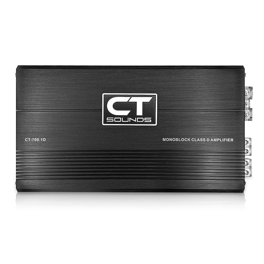 CT Sounds CT-700 front view, compact mono amp delivering strong bass potential