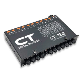 CT Sounds CT-7EQ front panel showing controls for precise in-car tuning