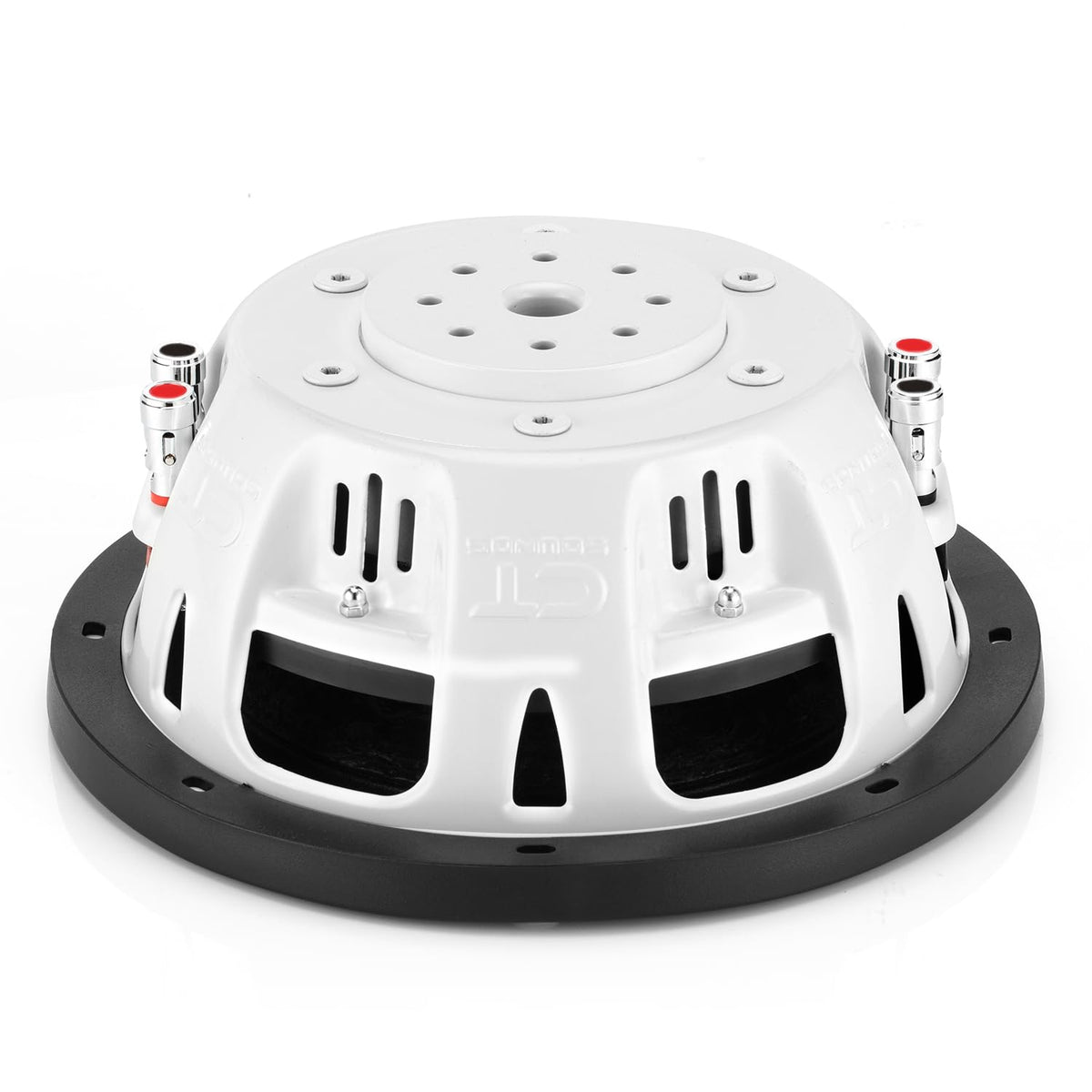 CT Sounds Hydro 8-inch dual 2-ohm subwoofer side view, slim profile ideal for tight trunks